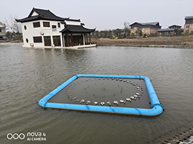 盤城葡萄莊園水池浮筒彩色噴泉2019-11-8號(hào)完工